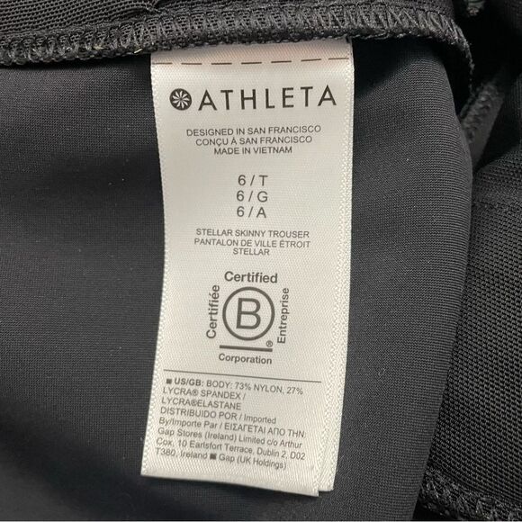 Athleta Stellar Crop Trouser Black Athleisure Comfy Travel Pant Size 6T | 6 Tall - Picture 12 of 14